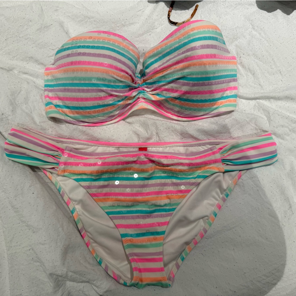 Victoria's Secret Multicolor Striped Swimwear